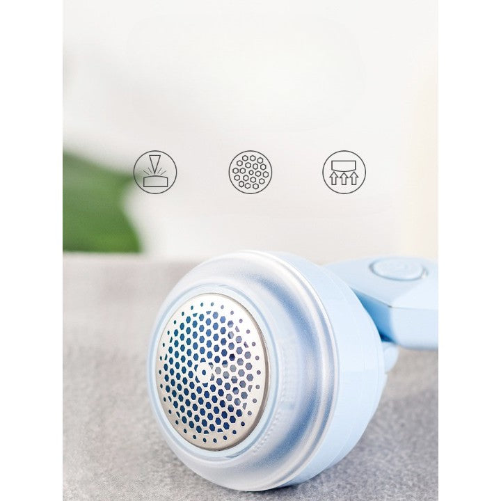 Aparat Pentru Curatat Scame, Par Si Praf, Kaveny, Trimmer pentru Diferite Tipuri De Material, Cu Lame Din Otel Inoxidabil, Maner Flexibil, Incarcare Prin USB, 13x8 cm, Albastru