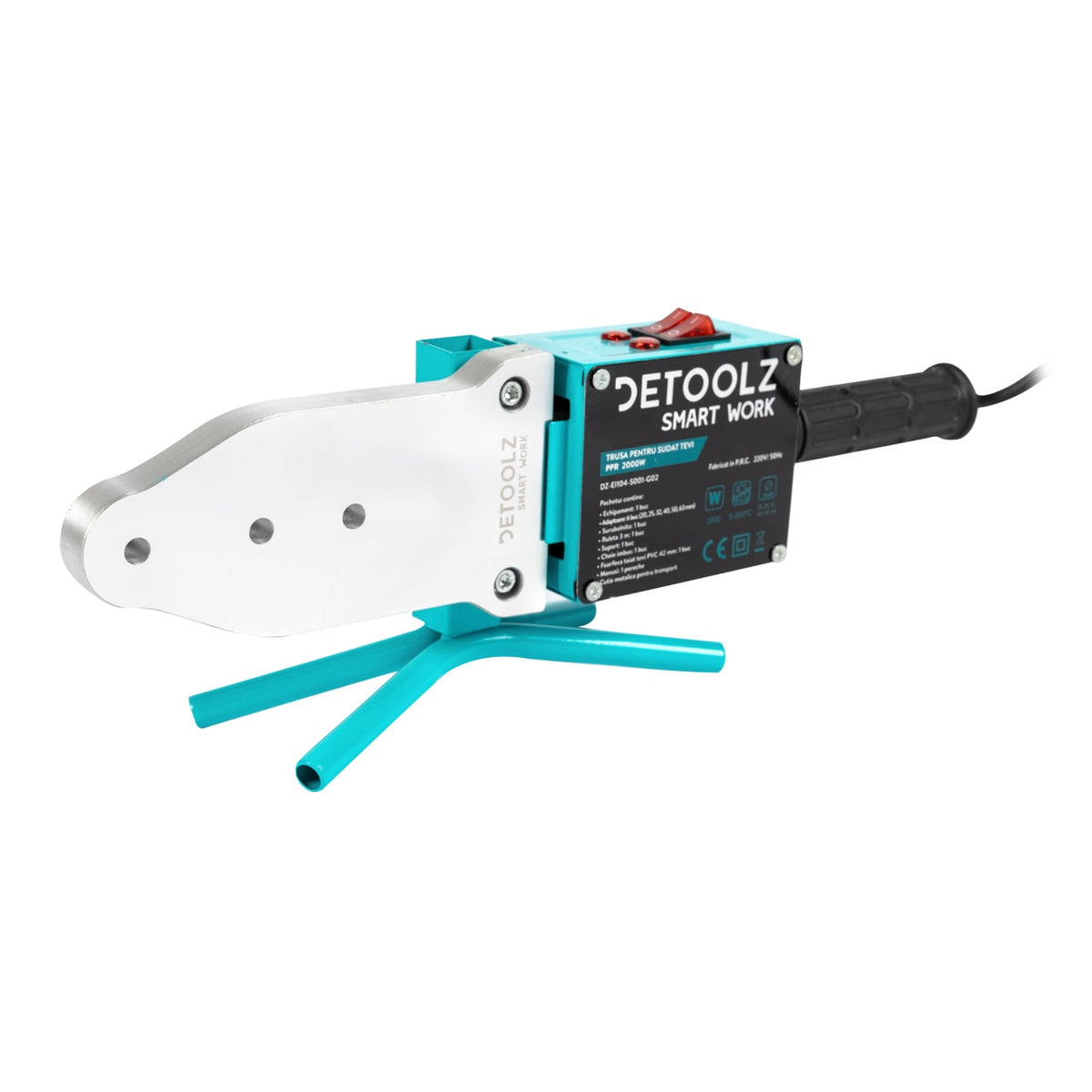 Trusa pentru sudat tevi din PPR Detoolz putere 2000W, diametru sudare 20-63mm