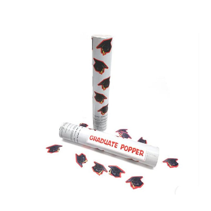 Tun Confetti, Kaveny, Model Petrecere Absolvire Palarii, 40 cm, Ambalaj din Carton, Eliberare prin Rasucire, Negru