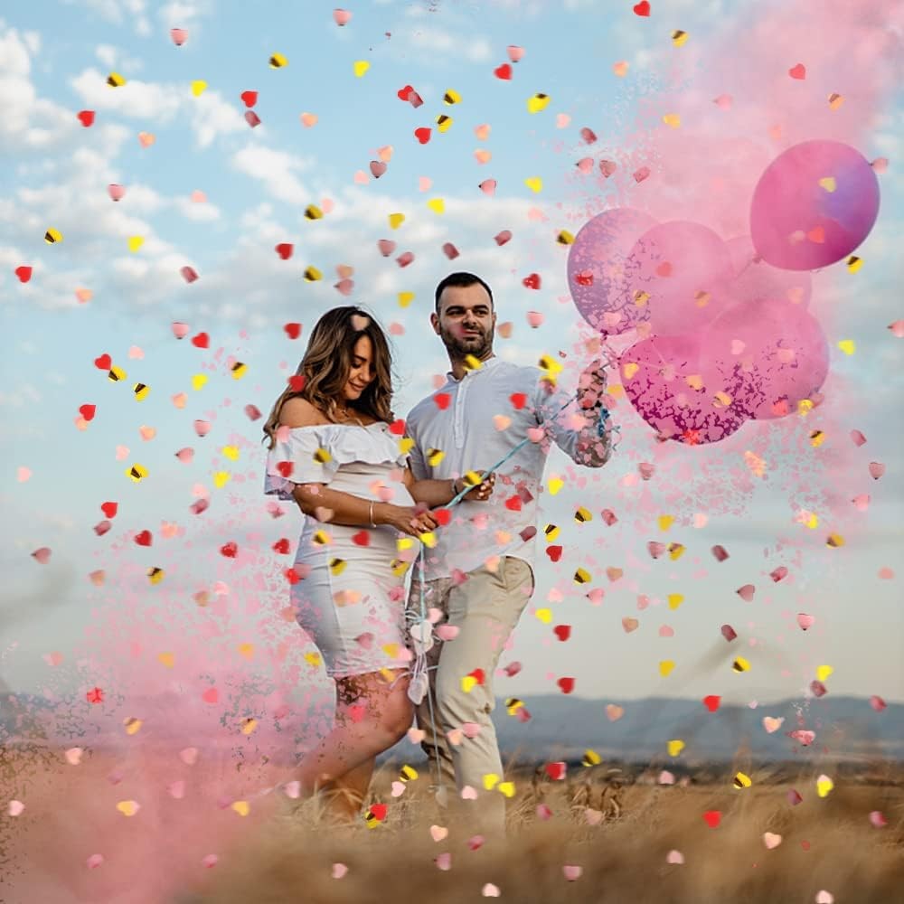 Tun Confetti, Kaveny, Model Gender Reveal, Boy or Girl, 40 cm, Ambalaj din Carton, Eliberare prin Rasucire, Roz