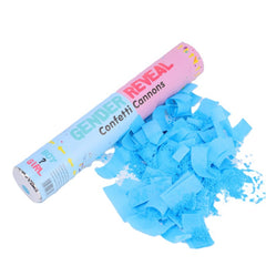 Tun Confetti, Kaveny, Model Gender Reveal, Confetti Cannons, 40 cm, Ambalaj din Carton, Eliberare prin Rasucire, Albastru