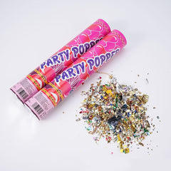 Tun Confetti, Kaveny, Model Mix din Folie, 40 cm, Ambalaj din Carton, Eliberare prin Rasucire, Multicolor