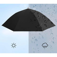 Umbrela de Cap, Kaveny, Diametru 69 cm, Banda Elastica de Cap, Protectie UV/Ploaie, Albastru Deschis