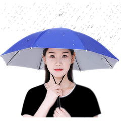 Umbrela de Cap, Kaveny, Diametru 69 cm, Snur Reglabil de Cap, Protectie UV/Ploaie, Albastru Inchis