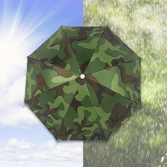 Umbrela de Cap, Kaveny, Diametru 69 cm, Snur Reglabil de Cap, Protectie UV/Ploaie, Camuflaj