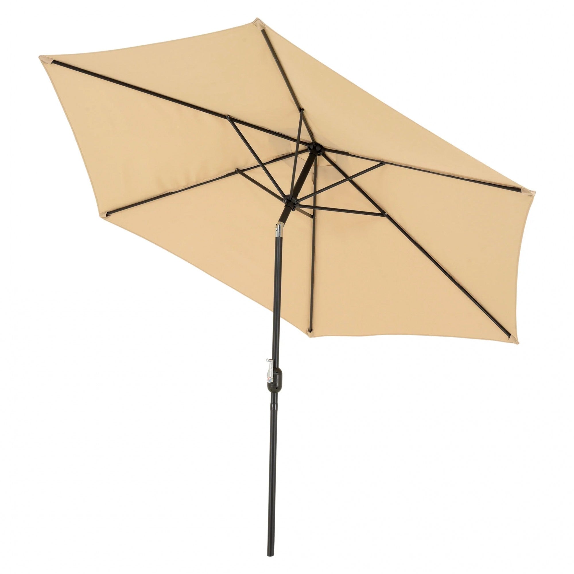 Umbrela rotunda de soare Kadeny pentru terasa, diametru 2.70 m, inclinare, manivela, crem