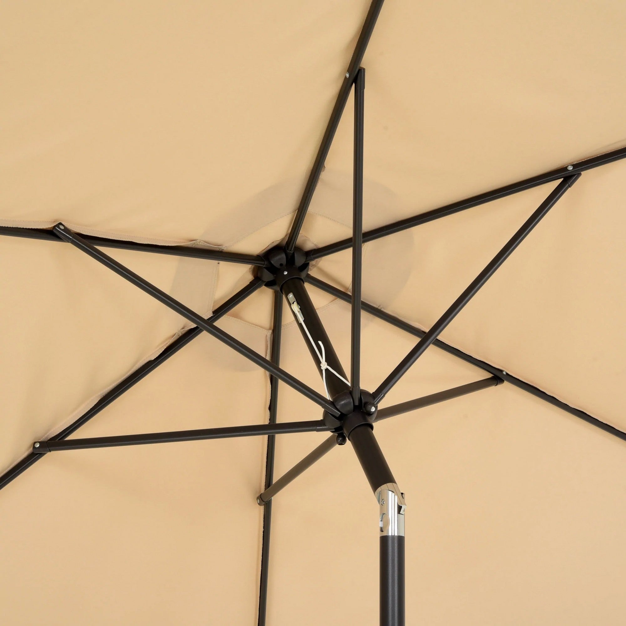 Umbrela rotunda de soare Kadeny pentru terasa, diametru 2.70 m, inclinare, manivela, crem