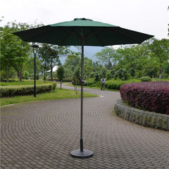 Umbrela Rotunda de Soare pentru Terasa sau Gradina, Kadeny, Diametru 2.70 m, Inaltime 2.80 m, 9 Brate, Manivela, Diametru Tija 35 mm, Inclinare, Verde