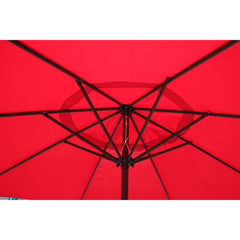 Umbrela rotunda de soare Kadeny pentru terasa, diametru 2.70 m, manivela, rosu