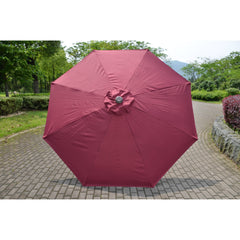 Umbrela rotunda de soare Kadeny pentru terasa, diametru 2.70 m, manivela, rosu