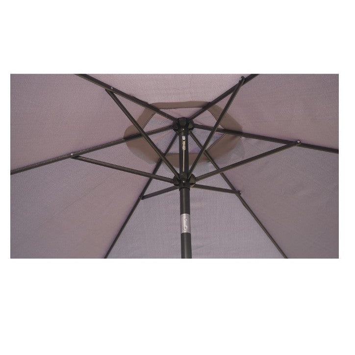 Umbrela Terasa/Gradina Kadeny , Inaltime 2,5 m, Diametru 2.30 m, Manivela/Inclinare, Gri