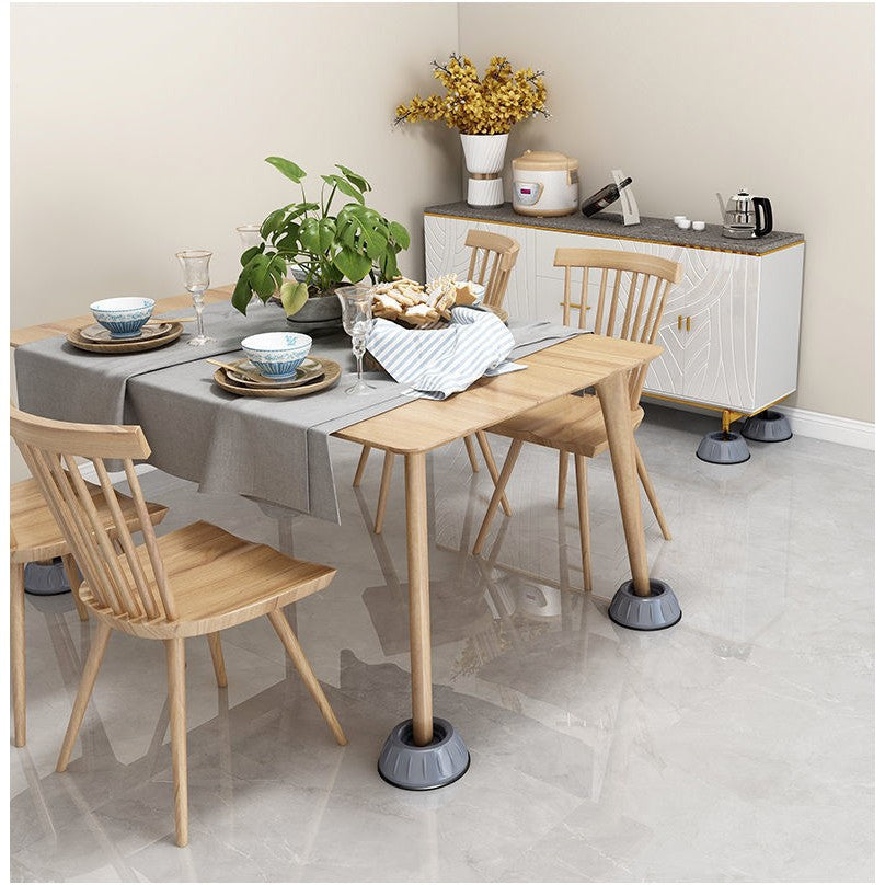 Set de 4 Picioare Antivibratii, Kadeny, 8 cm, Gri, cu Ventuza Cauciuc, Instalare Rapida, pentru Masina de Spalat, Uscator sau Frigider