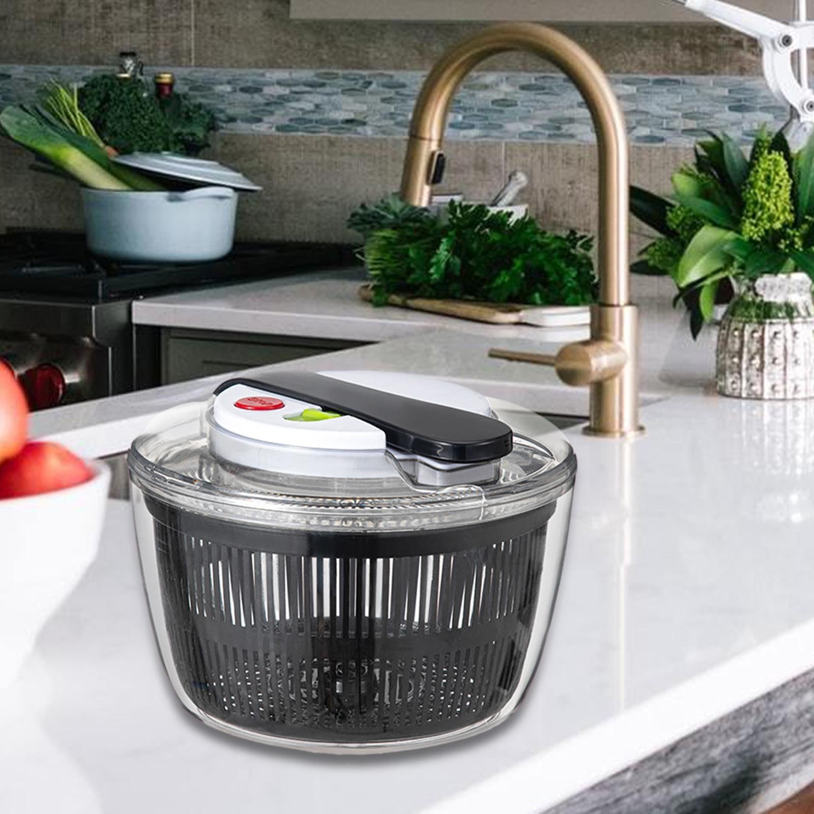 Uscator Manual pentru Salata si Verdeturi, Kadeny, Plastic, 16x15x21 cm, Capacitate 3L, Negru