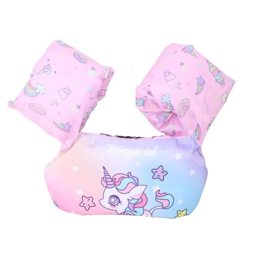 Vesta de salvare pentru copii cu aripioare de inot, Kaveny, Mov, Model unicorn