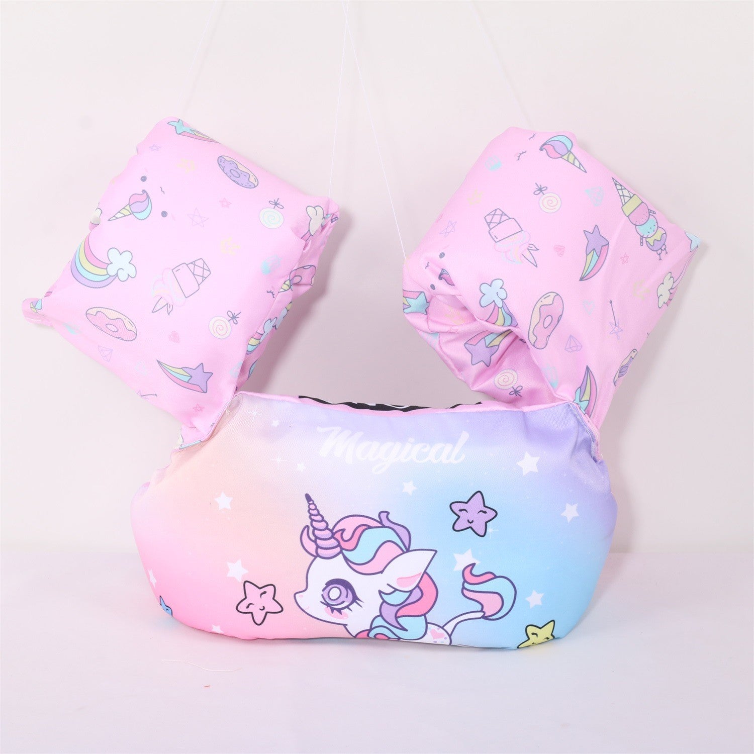 Vesta de salvare pentru copii cu aripioare de inot, Kaveny, Mov, Model unicorn