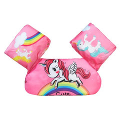 Vesta de salvare pentru copii cu aripioare de inot, Kaveny, Roz, Model unicorn