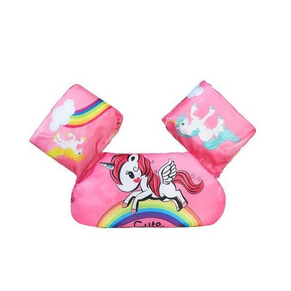 Vesta de salvare pentru copii cu aripioare de inot, Kaveny, Roz, Model unicorn