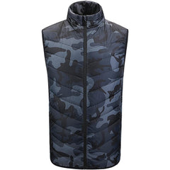 Vesta cu Incalzire, Kaveny, Unisex, 2 Zone de Incalzire, Umplutura Bumbac, 3 Trepte de Temperatura, Incarcare USB, Albastru, 74 - 84 kg, Marime XXXL