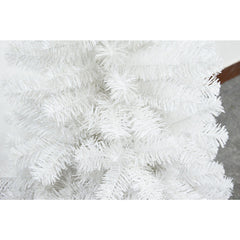 Brad de Craciun artificial cu suport inclus Kadeny, 210 cm, 800 ramuri/varfuri, material plastic, suport clasic, fara iluminare, utilizat pentru interior/exterior, alb