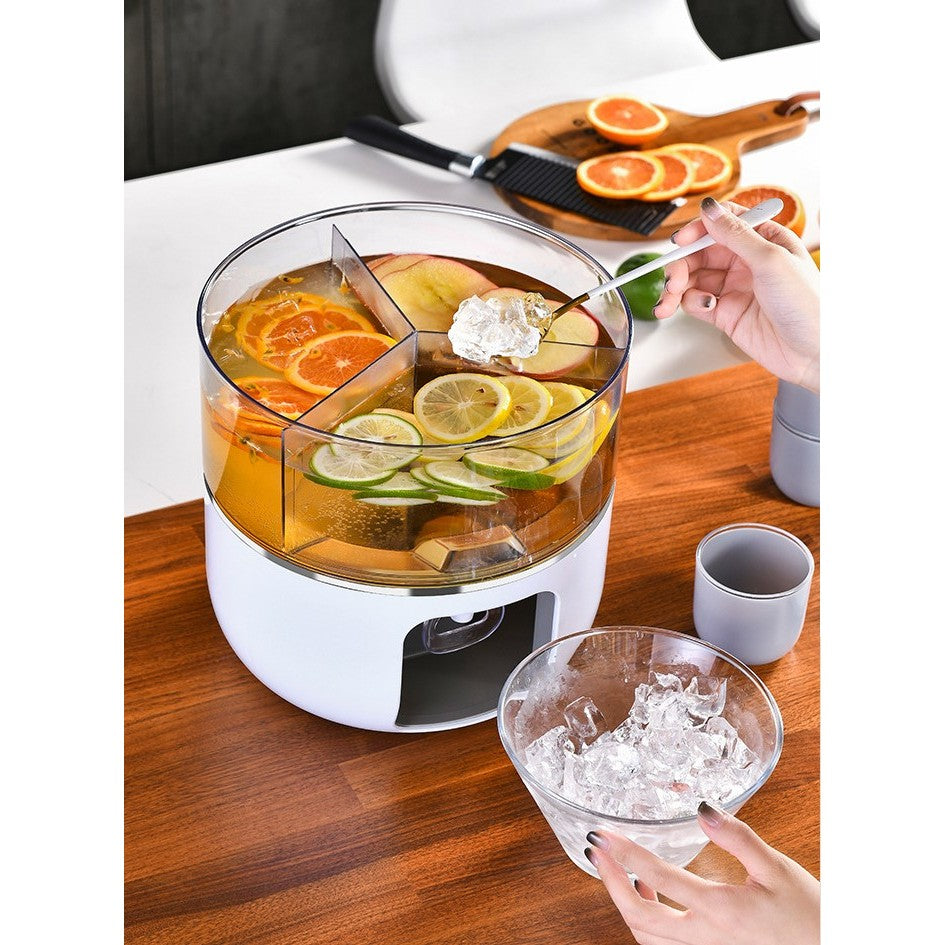 Dozator de apa Kadeny, 3 compartimente rotative, capacitate mare de 3l, alb