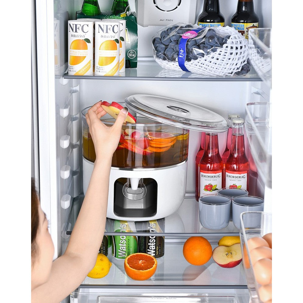 Dozator de apa Kadeny, 3 compartimente rotative, capacitate mare de 3l, alb