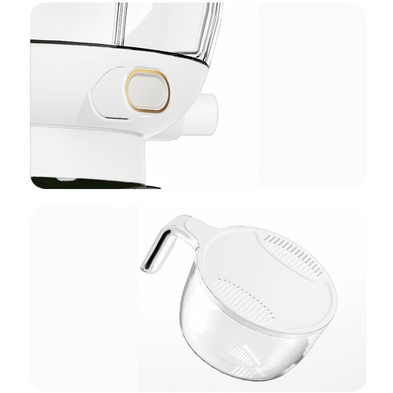 Dozator etajat de cereale Kadeny, rotativ 360, 6 compartimente, capacitate 10L, cofrag special pentru oua, vas pentru scurgerea cerealelor, 35x27.5 cm, alb