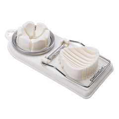 Feliator multifunctional Kaveny pentru oua, mozzarela, fructe, 2 forme de feliere, agatatoare, 20 cm, Alb