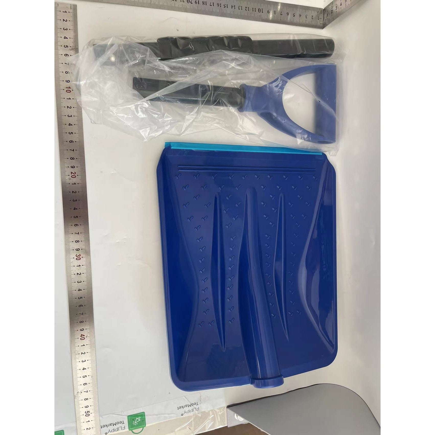 Lopata de Zapada, Kadeny, Multifunctionala, Demontabila, cu Maner Antiderapant, Aluminiu, Plastic, Solutia pentru Iarna, pentru Deszapezire, 80x11x25.7 cm, Albastra