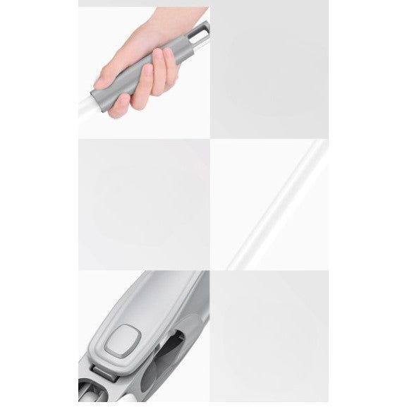 Set Mop Plat + Galeata, Kaveny, cu Sistem de Stoargere, Lungime Telescopica 140 cm, Argintiu/Galben