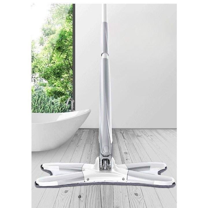 Set Mop Plat + Galeata, Kaveny, cu Sistem de Stoargere, Lungime Telescopica 140 cm, Argintiu/Galben
