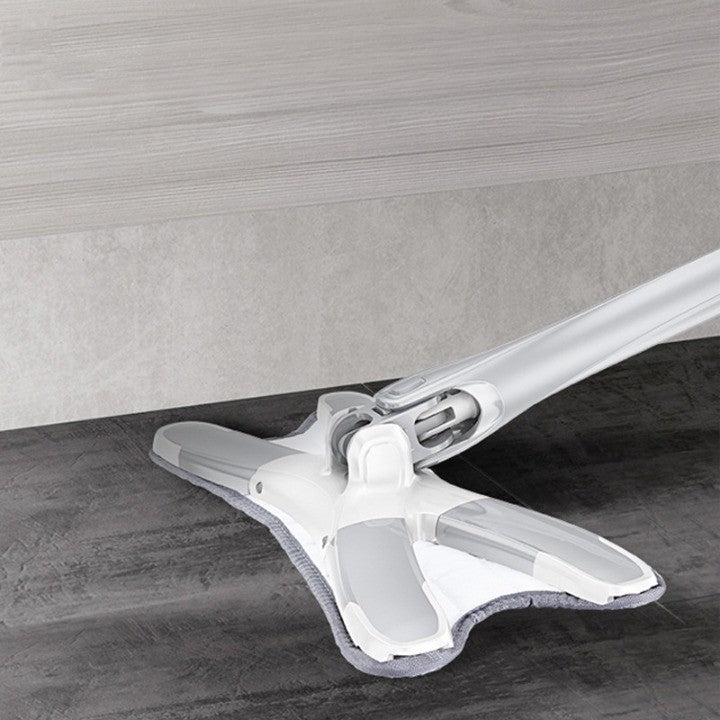 Set Mop Plat + Galeata, Kaveny, cu Sistem de Stoargere, Lungime Telescopica 140 cm, Argintiu/Galben