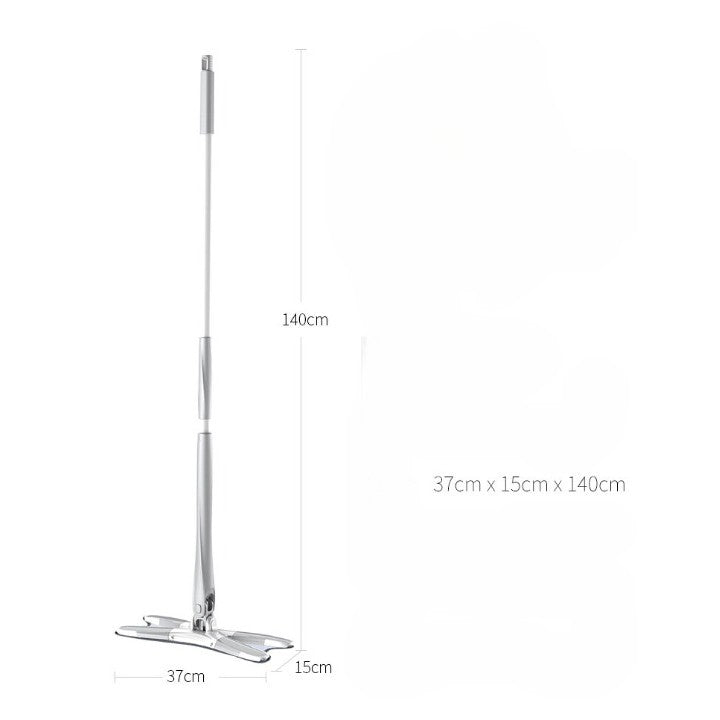 Set Mop Plat + Galeata, Kaveny, cu Sistem de Stoargere, Lungime Telescopica 140 cm, Argintiu/Galben