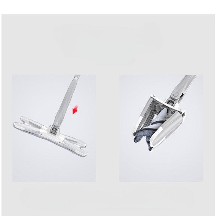 Set Mop Plat + Galeata, Kaveny, cu Sistem de Stoargere, Lungime Telescopica 140 cm, Argintiu/Galben