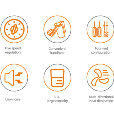 Mixer de mana Haley HY-1660 – 5 trepte de viteza si functie turbo pentru preparate perfecte