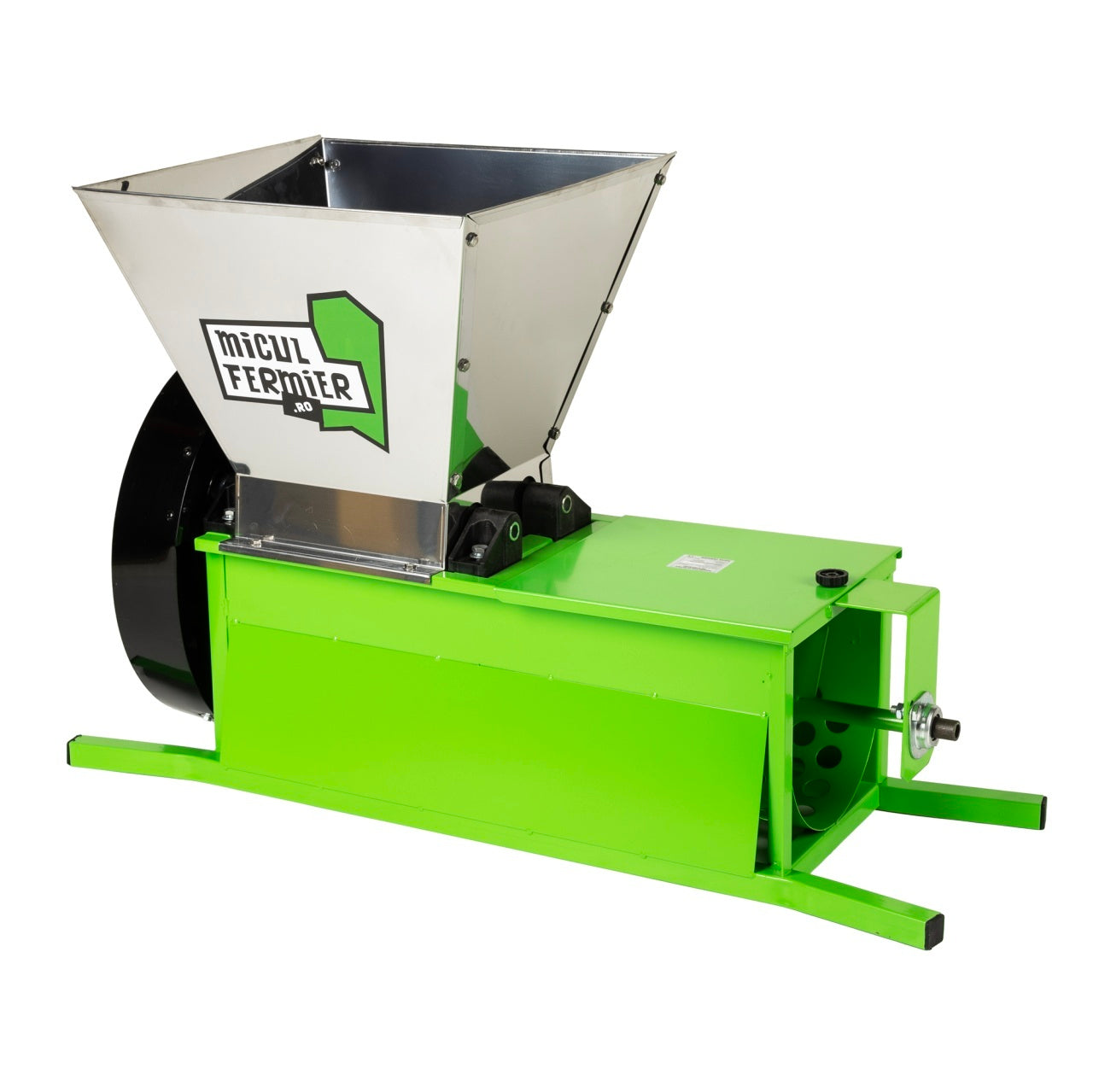 Zdrobitor struguri electric Micul Fermier 0.55kW, cuva 30L, capacitate maxima de productie 1000 Kg/h, cu desciorchinator